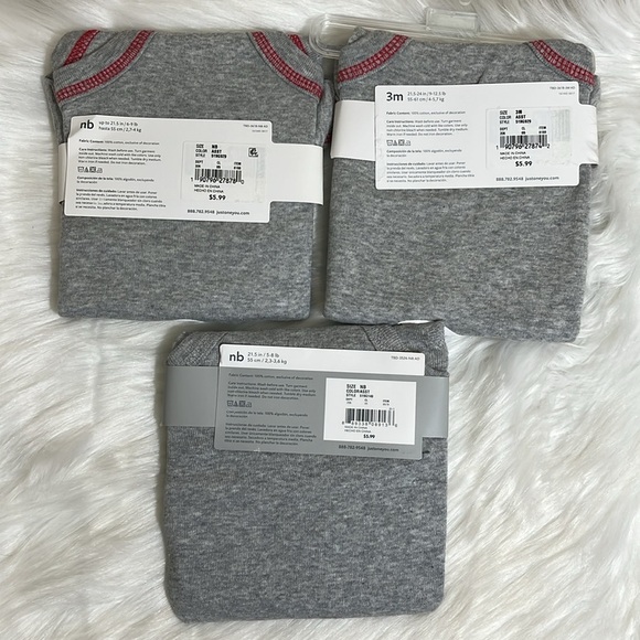 NWT Carter's Santa Holiday Christmas Gray Baby Onesies Bundle - Picture 2 of 2